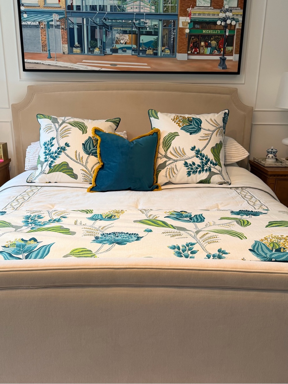 Ballard Designs EMMIE BLUE; Embroidered Floral Drapery Fabric Remnant Pieces
